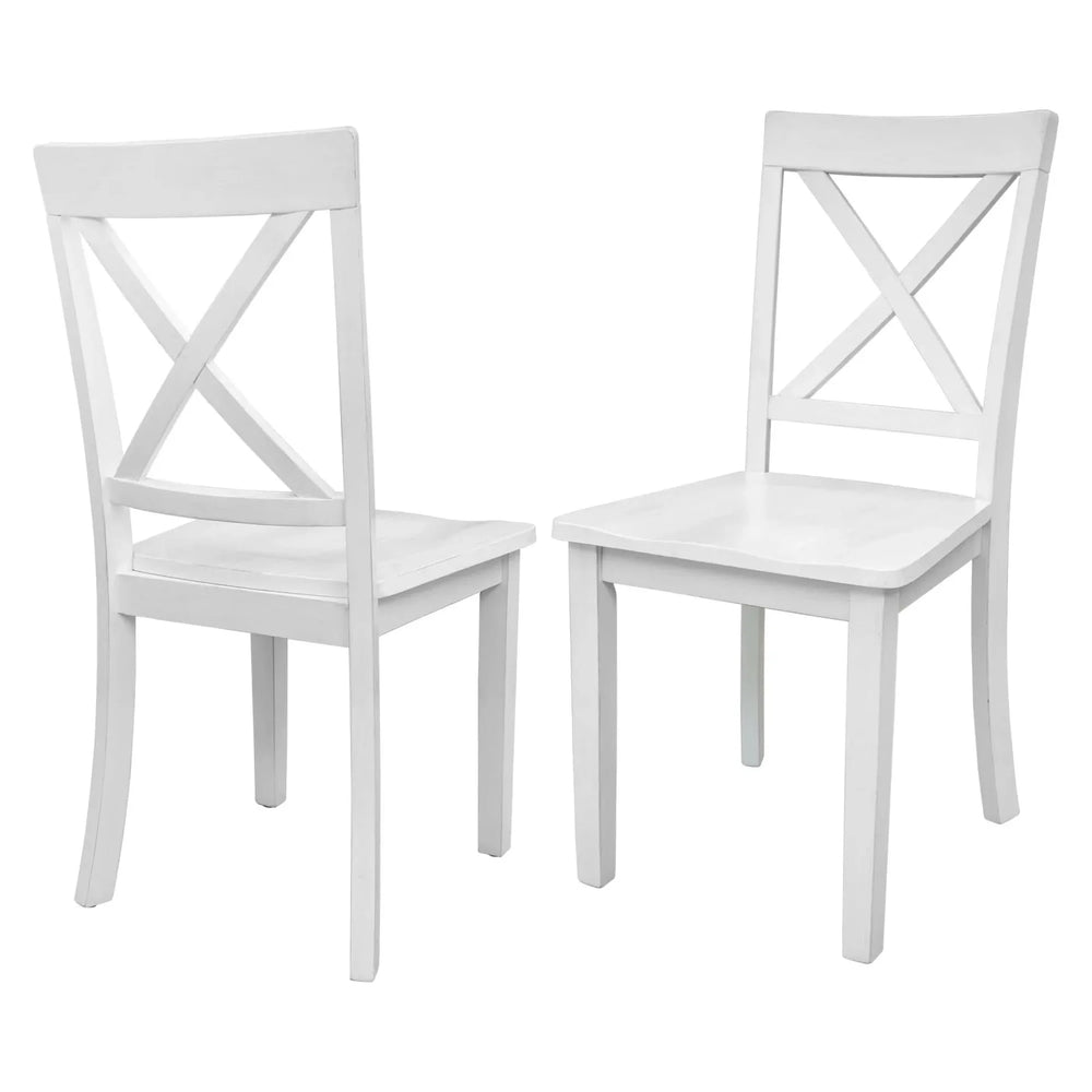 Dining Table Set Solid Wood Round Pedestal & 4 Chairs For 4 People Media 18