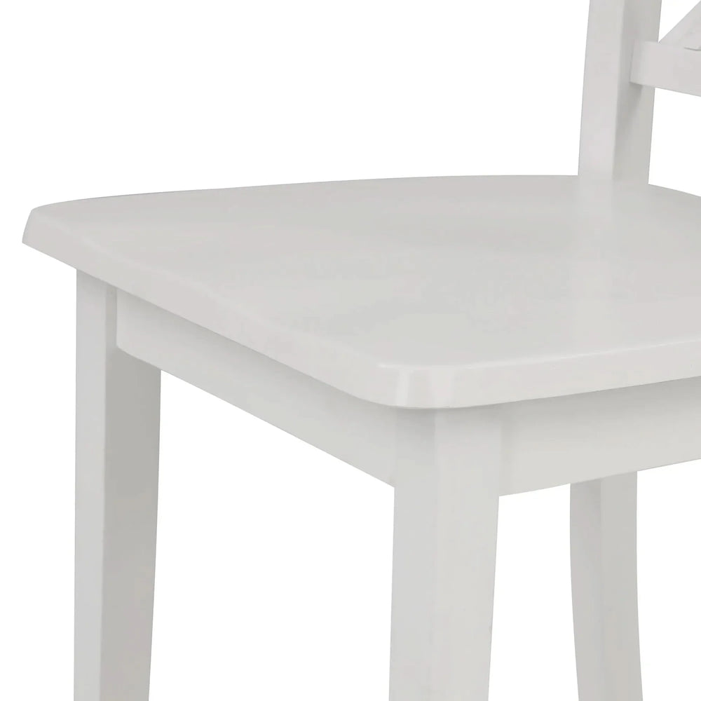 Dining Table Set Solid Wood Round Pedestal & 4 Chairs For 4 People Media 25