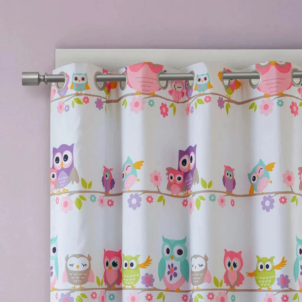Owl Printed Curtain Panel Foam Backed Polyester Shade RoomDarkening Media 3