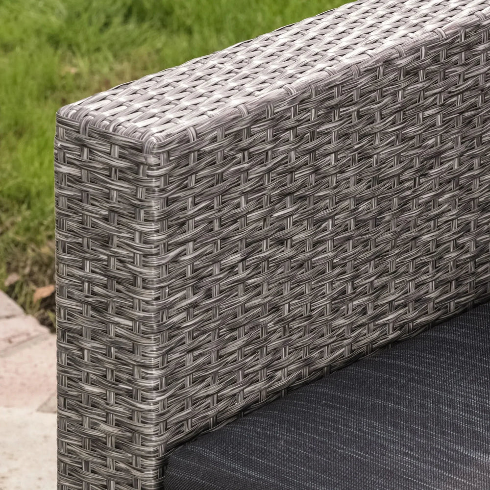 Outdoor Patio Wicker Conversation Sofa Set Rattan Fabric All Weather Media 23
