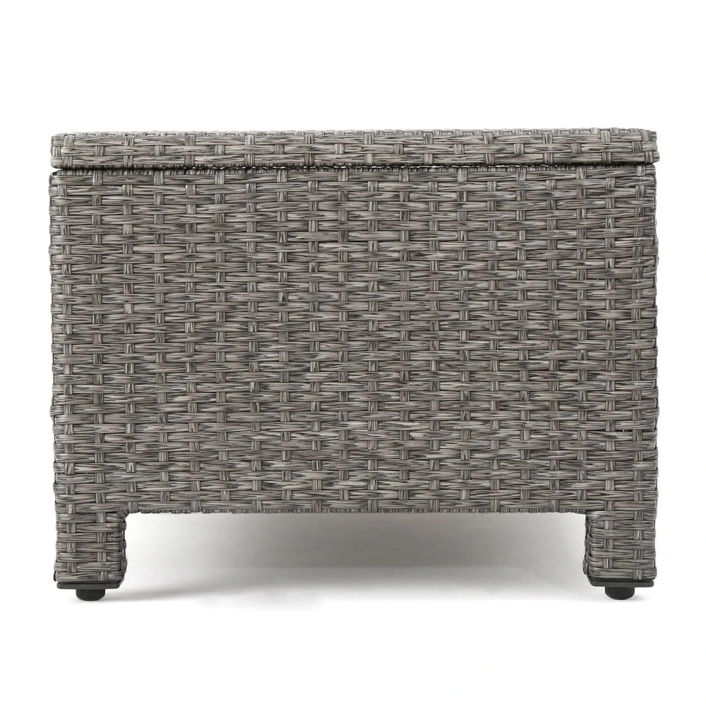 Outdoor Patio Wicker Conversation Sofa Set Rattan Fabric All Weather Media 19