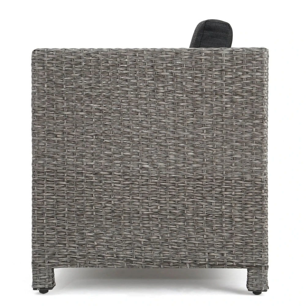 Outdoor Patio Wicker Conversation Sofa Set Rattan Fabric All Weather Media 21