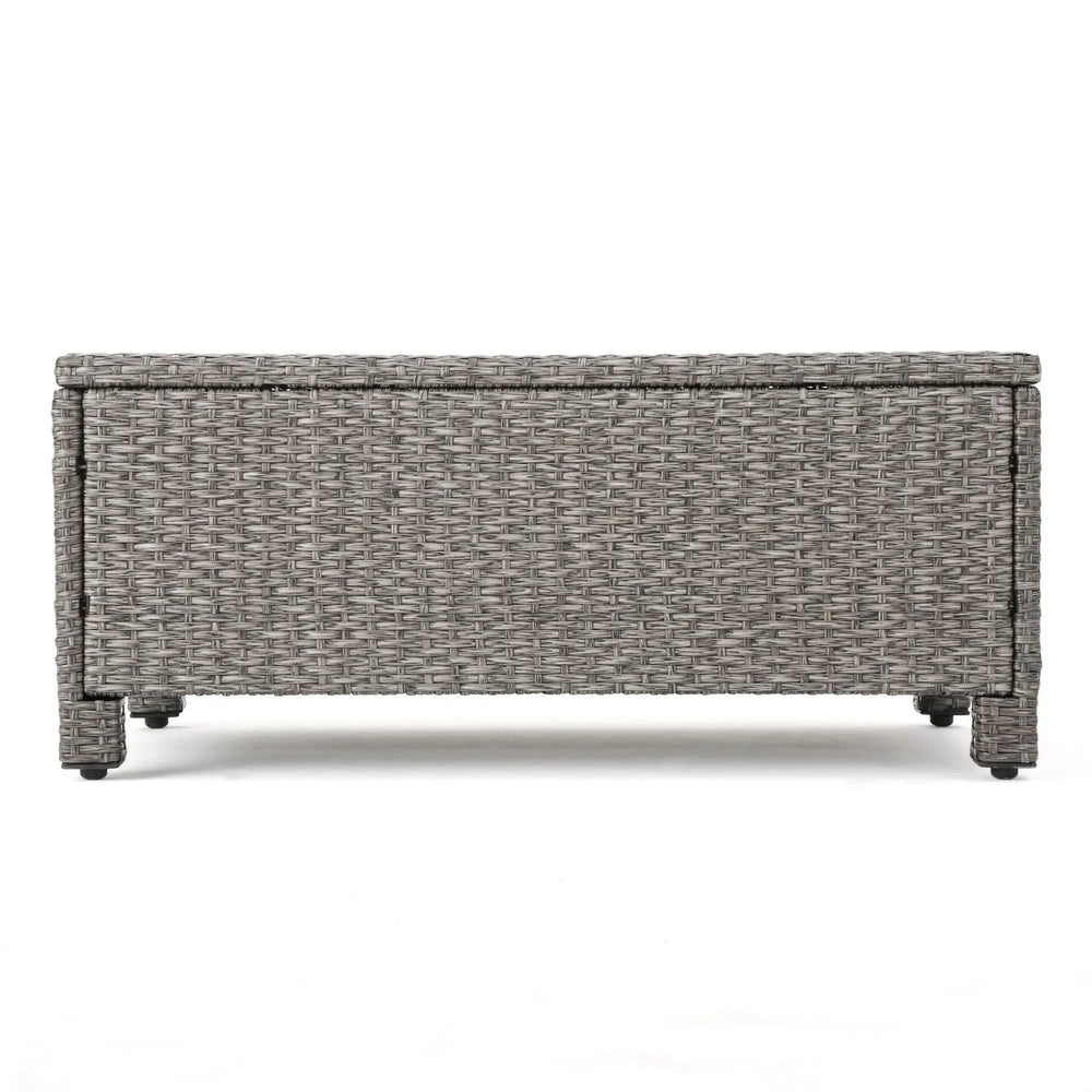 Outdoor Patio Wicker Conversation Sofa Set Rattan Fabric All Weather Media 18