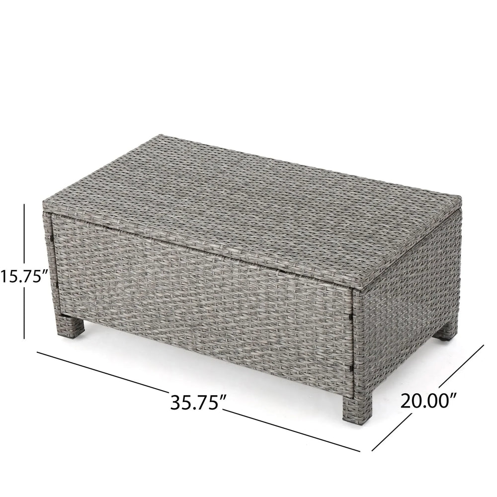Outdoor Patio Wicker Conversation Sofa Set Rattan Fabric All Weather Media 12
