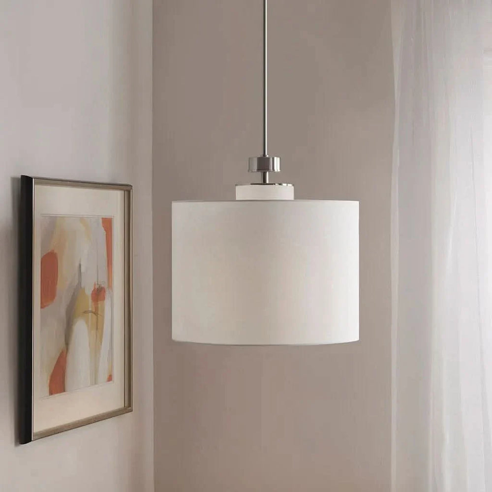 Pendant Light Cotton Shade Drum Pendant Lamp For Living Room Compact Media 1