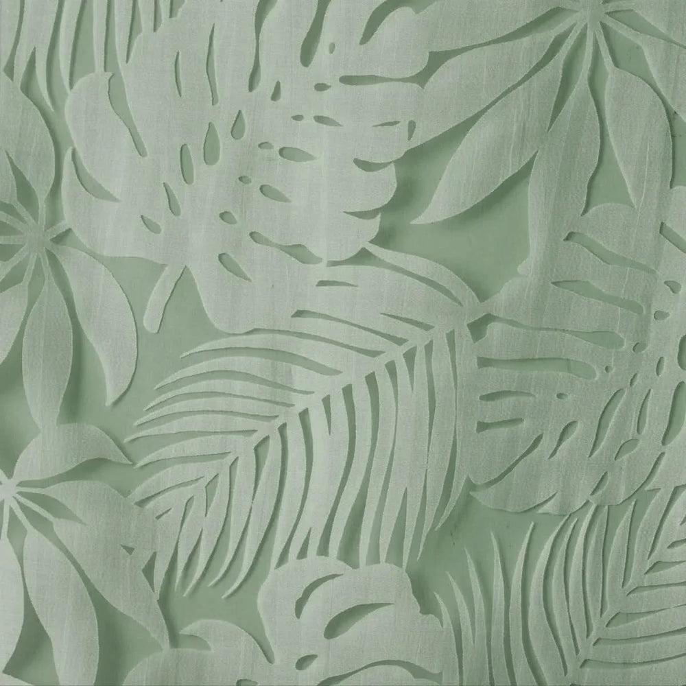 Palm Leaf Curtains Polyester Burnout Sage Green 50x95 Inches Window Panel Media 8