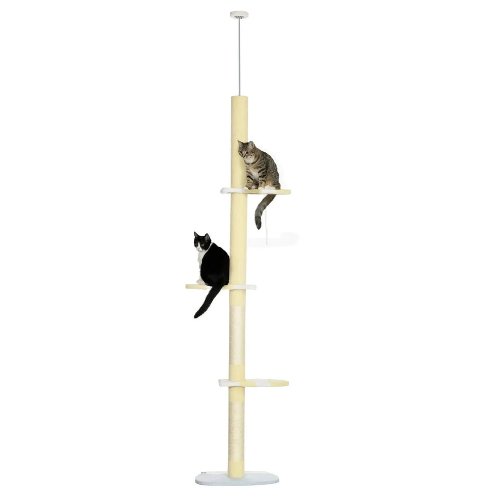 Cat Tower Floor To Ceiling Height Adjustable 87-103 Inches & Plush Platforms Media 1
