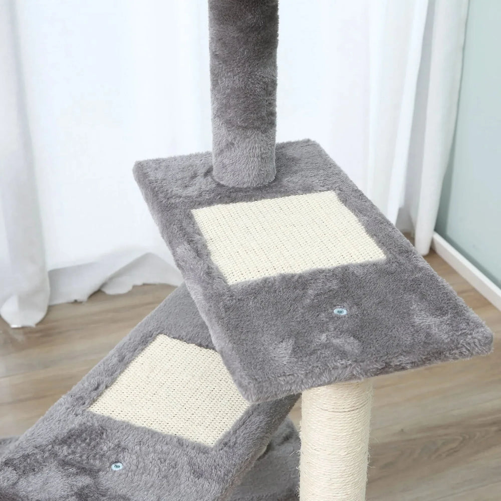 Cat Tree Particle Board 5 Level Revolving Stair Cat Scratcher Grey Media 7