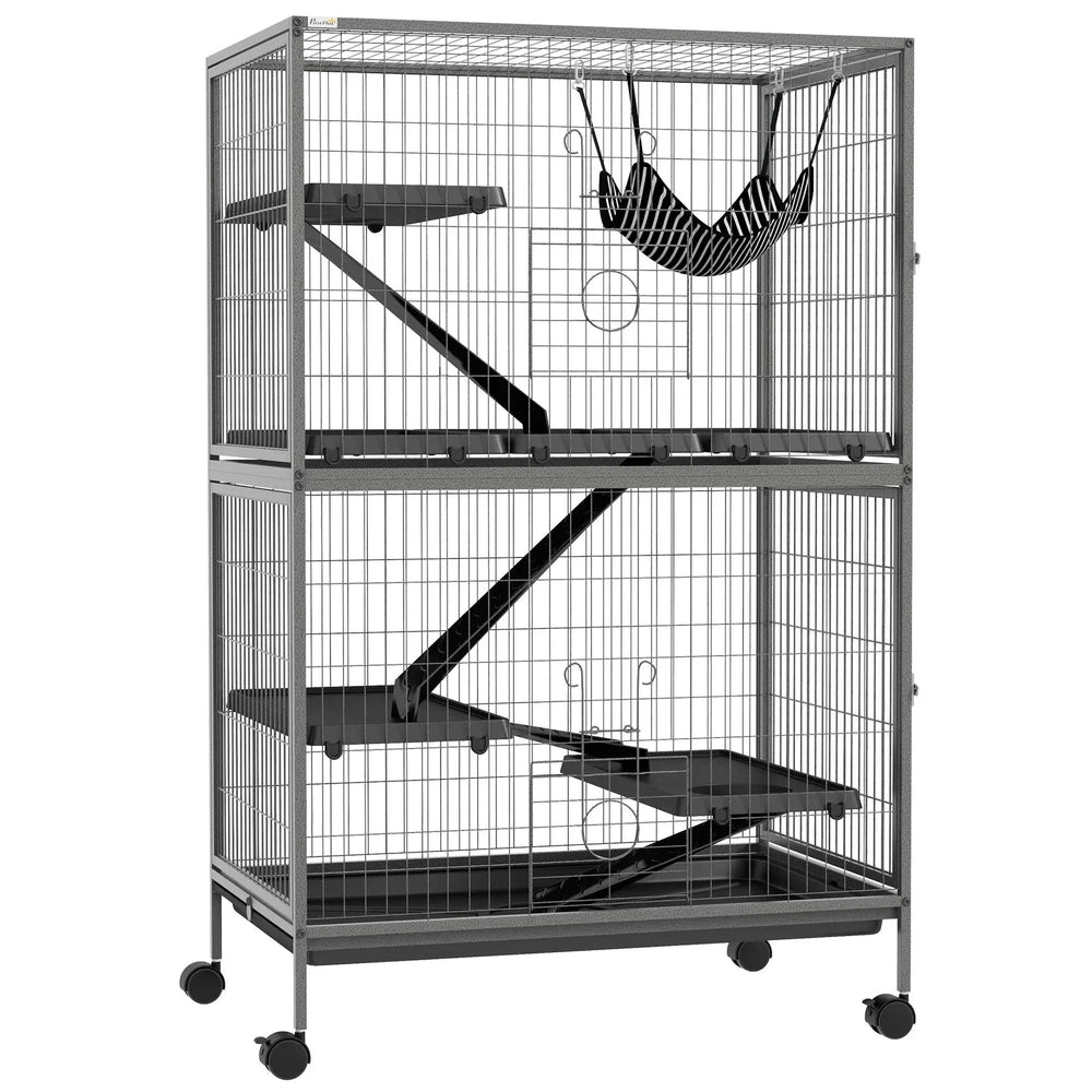 Small Animal Cage Heavy Duty Steel Wire With 4 Doors Removable Tray Hammock Media 1