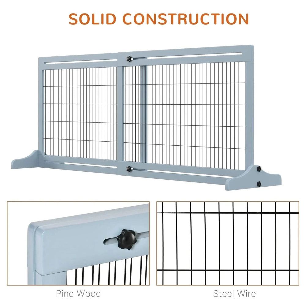 Pet Gate Wood Extra Wide For Doorways Hallways Home Use Barrier Gate Media 6