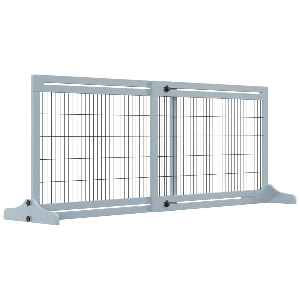 Pet Gate Wood Extra Wide For Doorways Hallways Home Use Barrier Gate Media 1