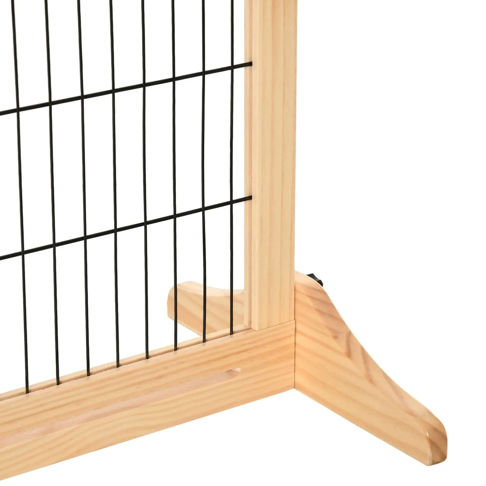 Pet Gate Wood Freestanding Adjustable Length Barrier For Doorways Media 7
