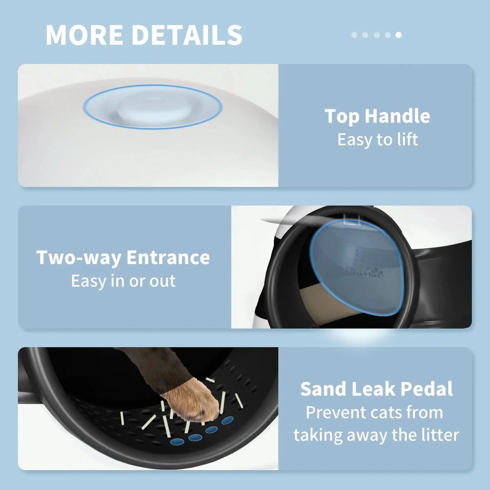 Cat Litter Box ABS Plastic With Lid Foldable Air Freshener Two Way Entrance Media 5