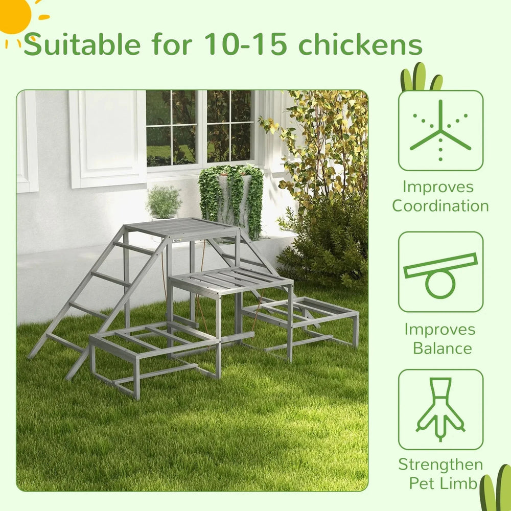 Chicken Swing Set Cedar Wood Multi-Level For Coop & Run With Perches Media 7