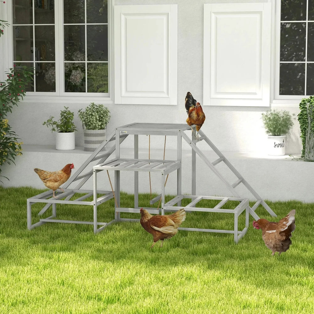 Chicken Swing Set Cedar Wood Multi-Level For Coop & Run With Perches Media 2