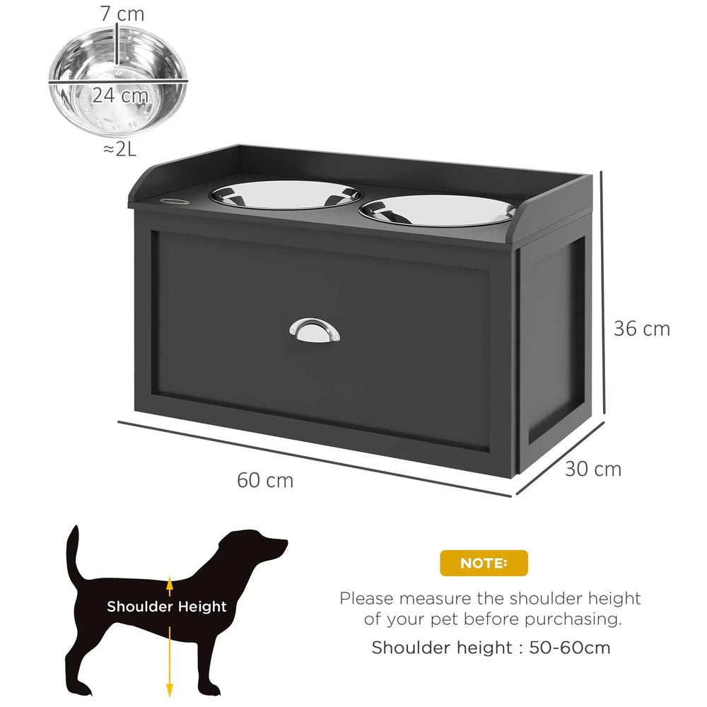 Dog Feeding Station Stainless Steel Bowls With Storage Drawer For Large Dogs Media 8