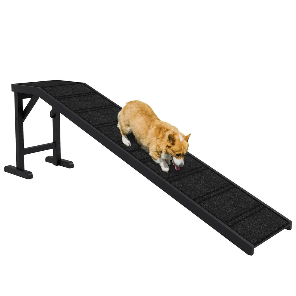 Dog Ramp For Bed Pine Wood Non Slip Carpet Sturdy Low Slope Design Media 1