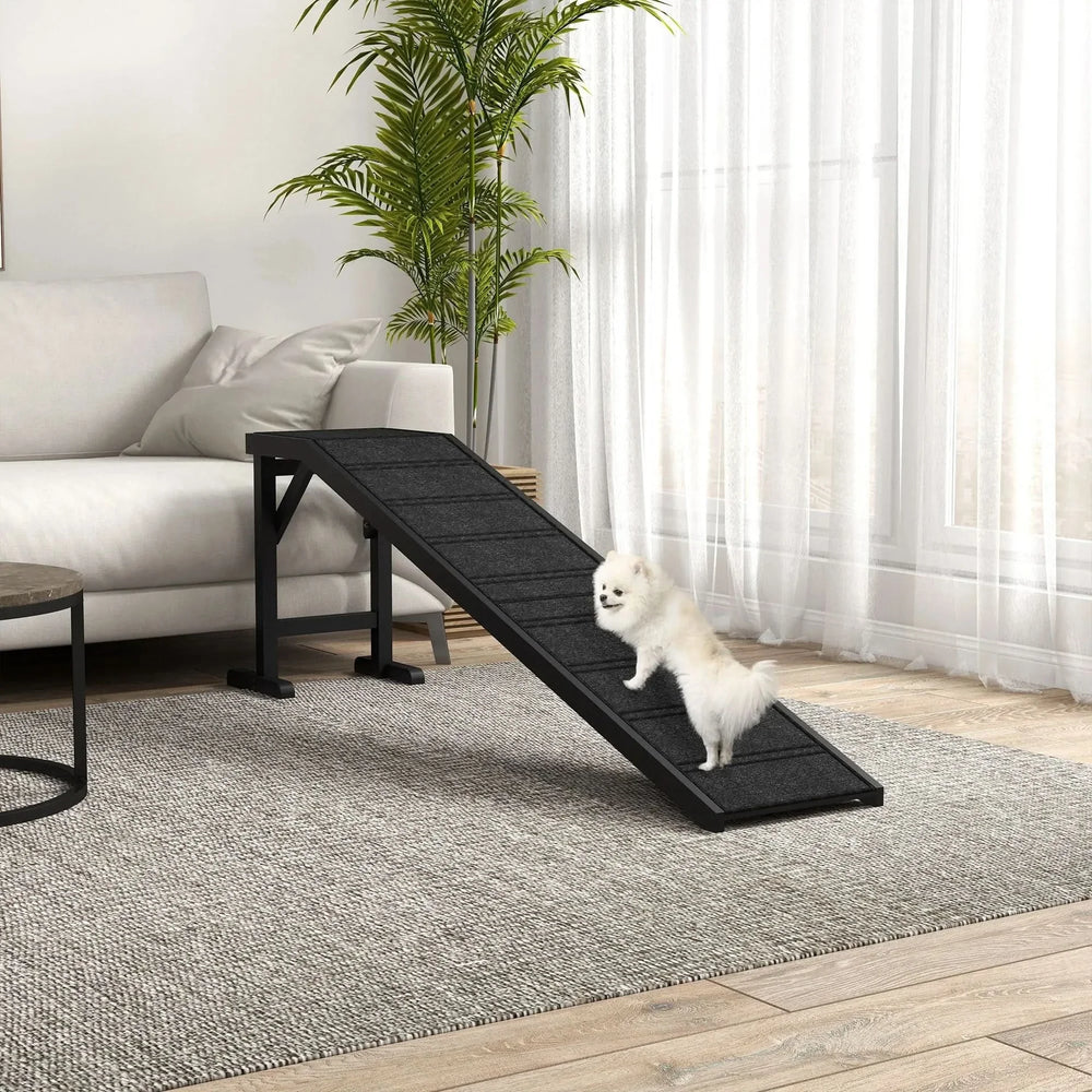 Dog Ramp For Bed Pine Wood Non Slip Carpet Sturdy Low Slope Design Media 8