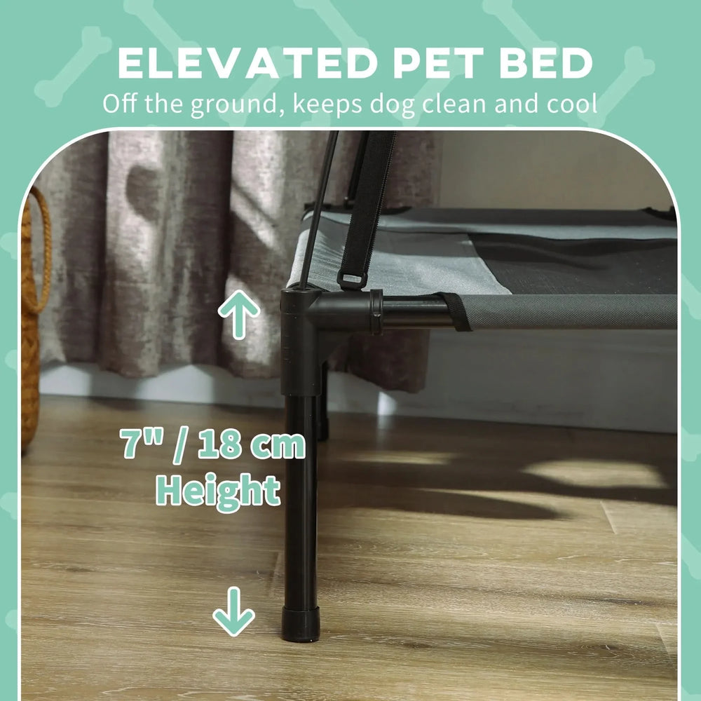 Elevated Dog Bed Metal Frame Canopy Shade Cot 36 Inch Gray Outdoor Media 7