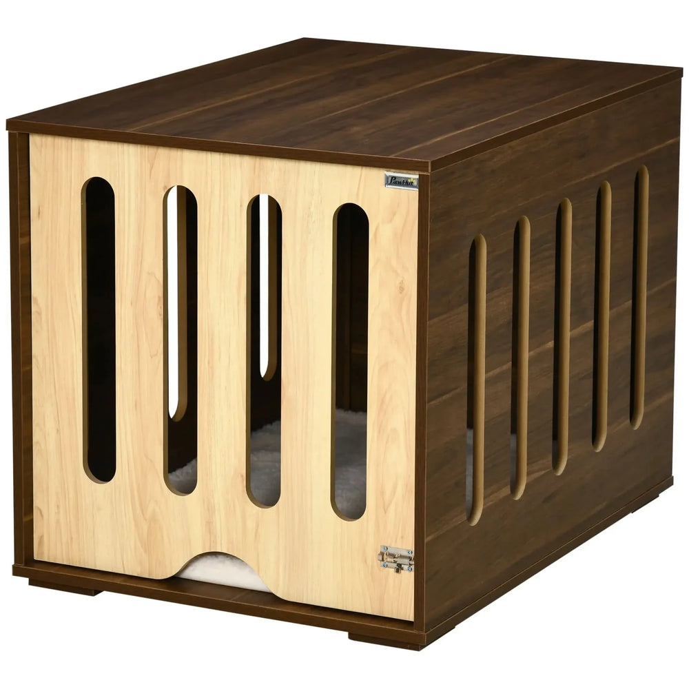 Dog Crate End Table Wooden Removable Door Panel Foam Cushion Small & Medium Dogs Media 10