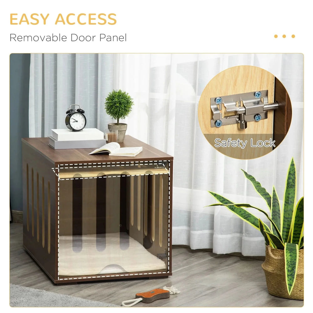 Dog Crate End Table Wooden Removable Door Panel Foam Cushion Small & Medium Dogs Media 5