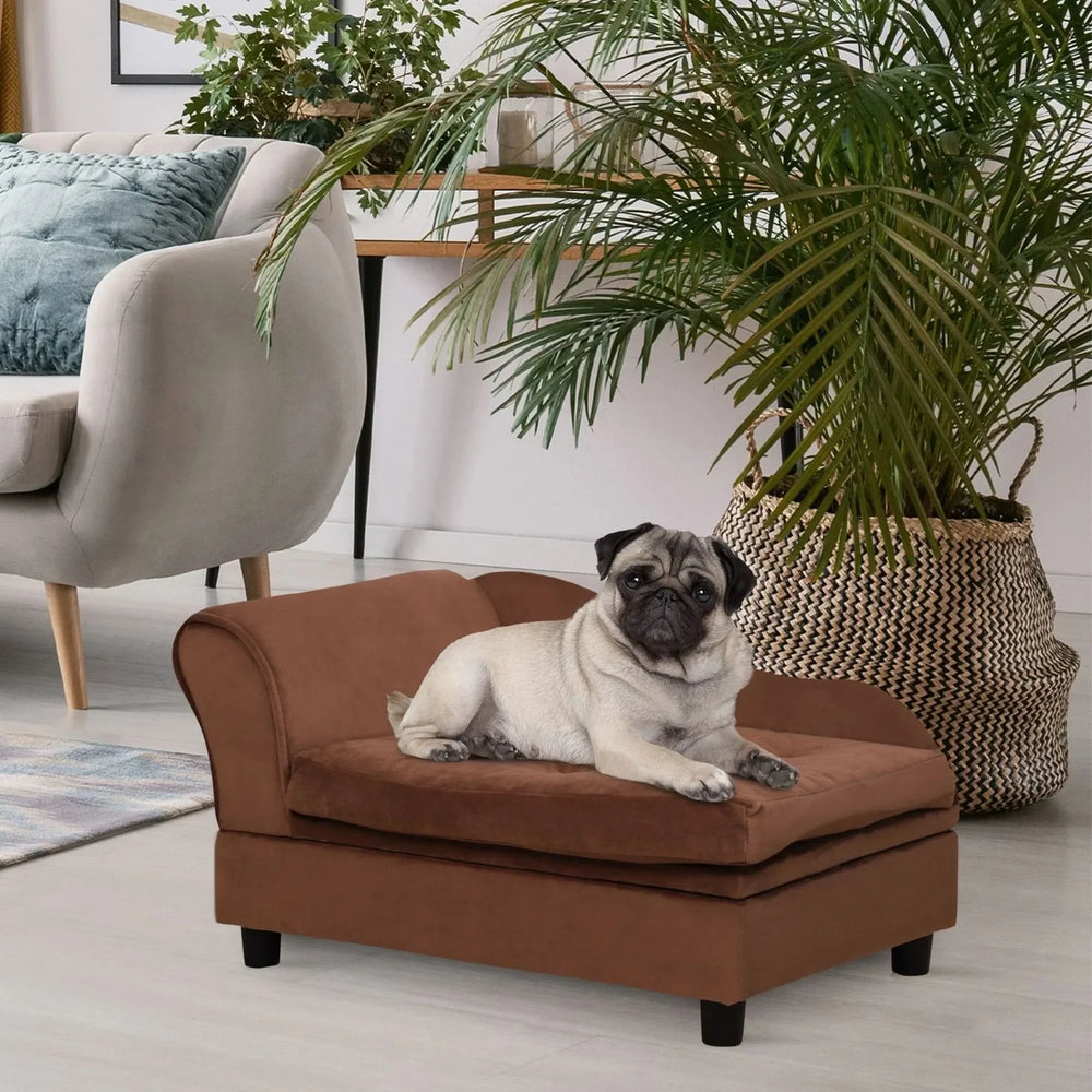 Small Dog Bed Polyester With Hidden Storage & Thick Foam Cushion Cozy Media 9
