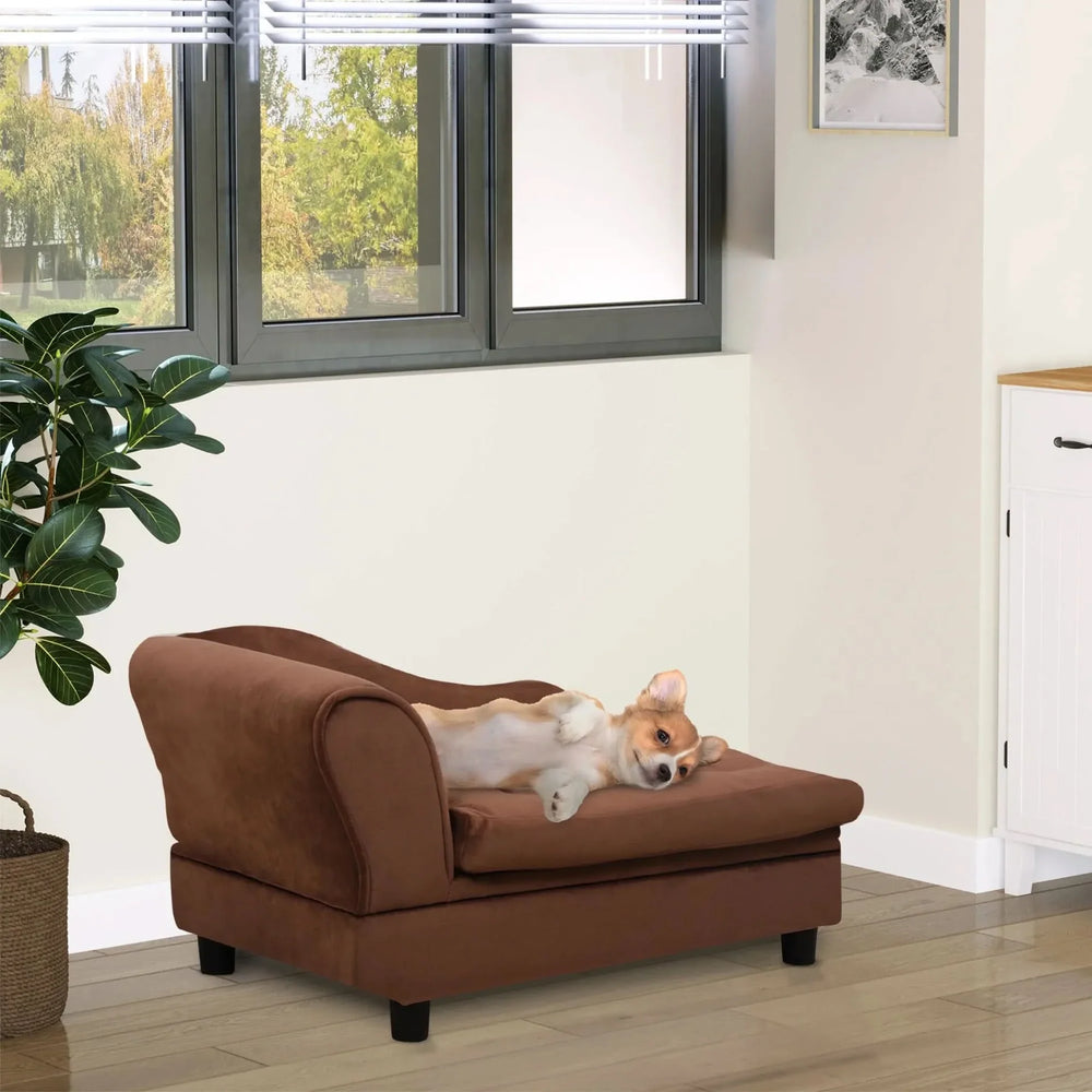 Small Dog Bed Polyester With Hidden Storage & Thick Foam Cushion Cozy Media 8