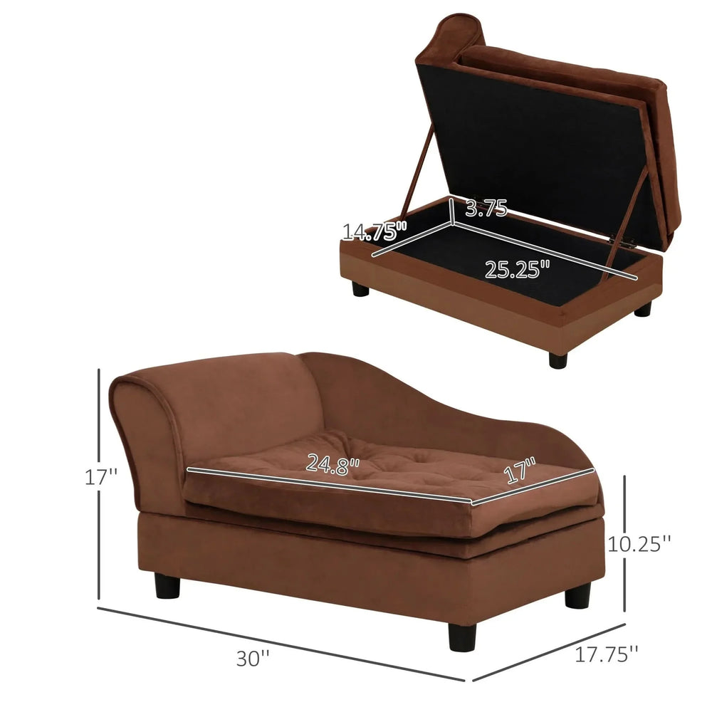 Small Dog Bed Polyester With Hidden Storage & Thick Foam Cushion Cozy Media 7