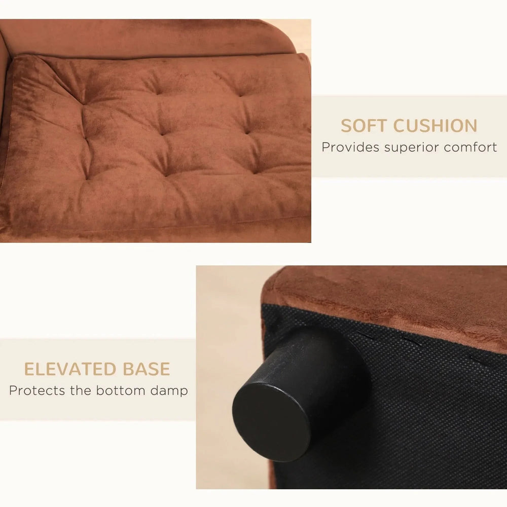 Small Dog Bed Polyester With Hidden Storage & Thick Foam Cushion Cozy Media 3