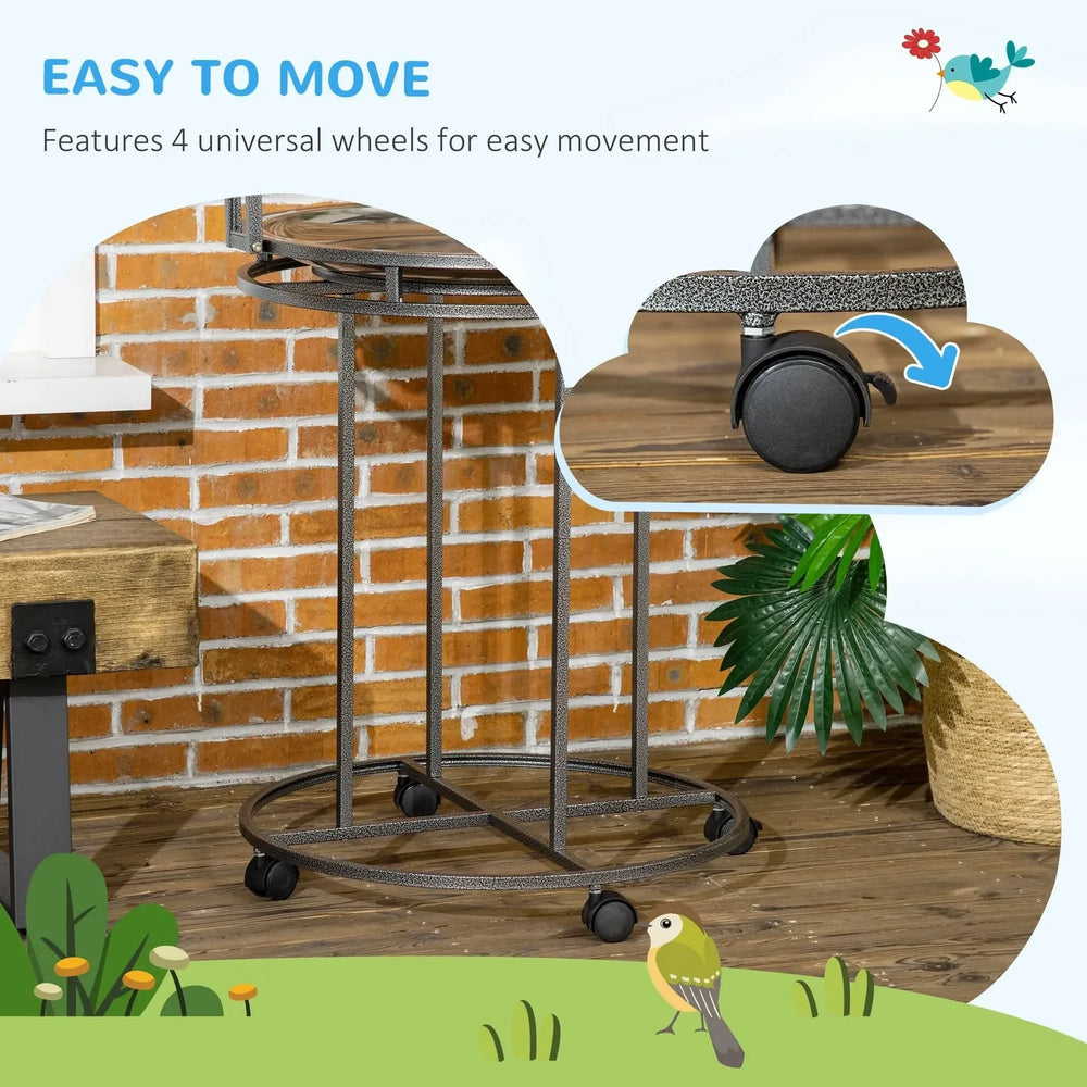 Parrot Stand Steel Large With 3 Ladders & Toy Hook For Easy Grip Home Media 6