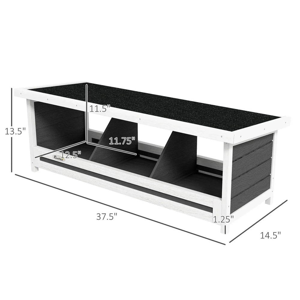 Chicken Nesting Box Wood Outdoor 3 Hole Laying Egg Box Asphalt Roof Media 3