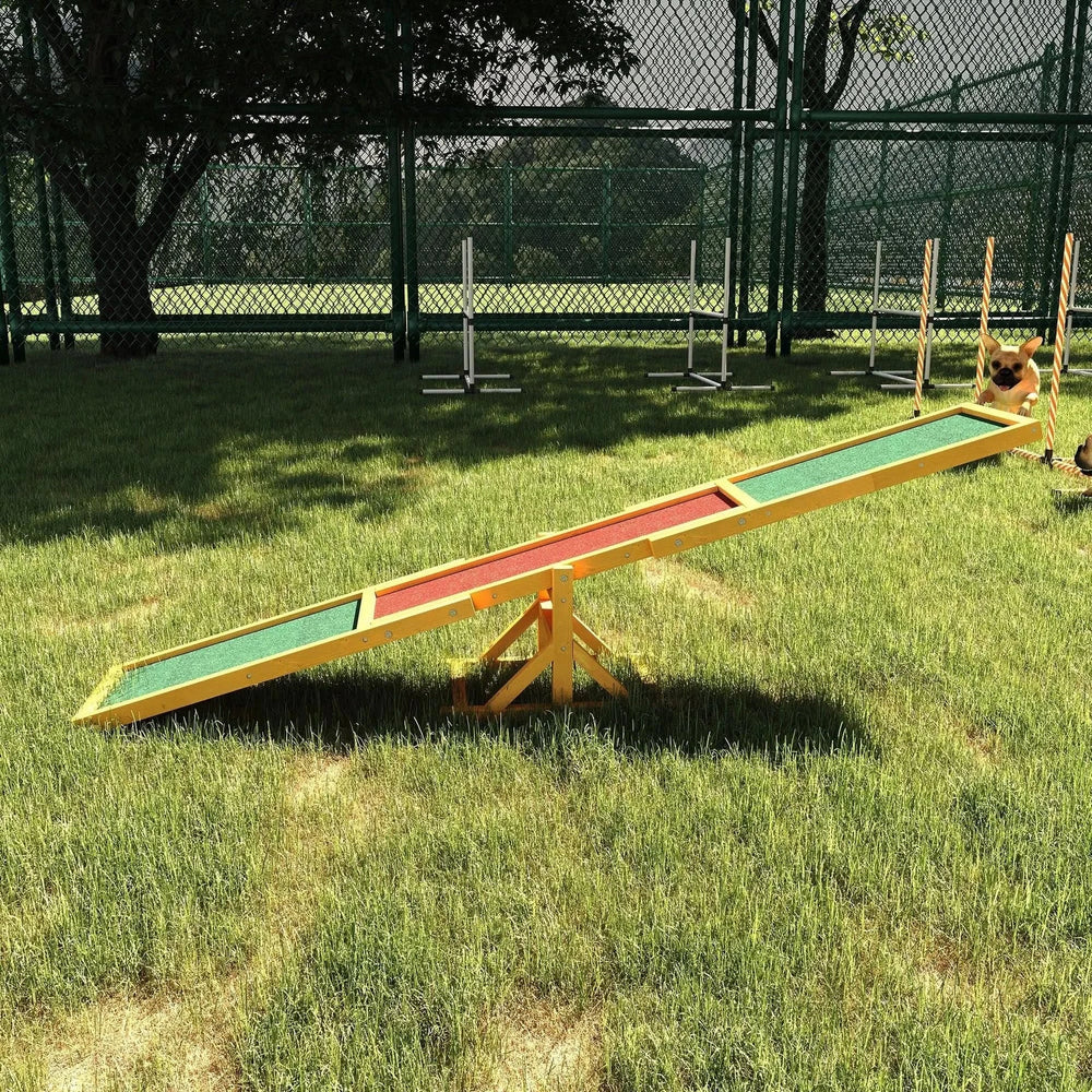 Dog Agility Seesaw Wooden Platform Training Toy Weatherproof Home Use Media 2