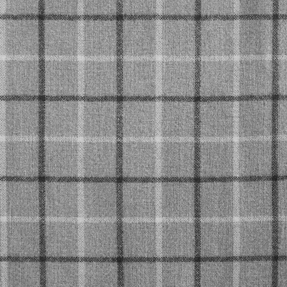 Window Curtain Panel Polyester Faux Leather Tab Top Plaid Fleece Lined Media 3