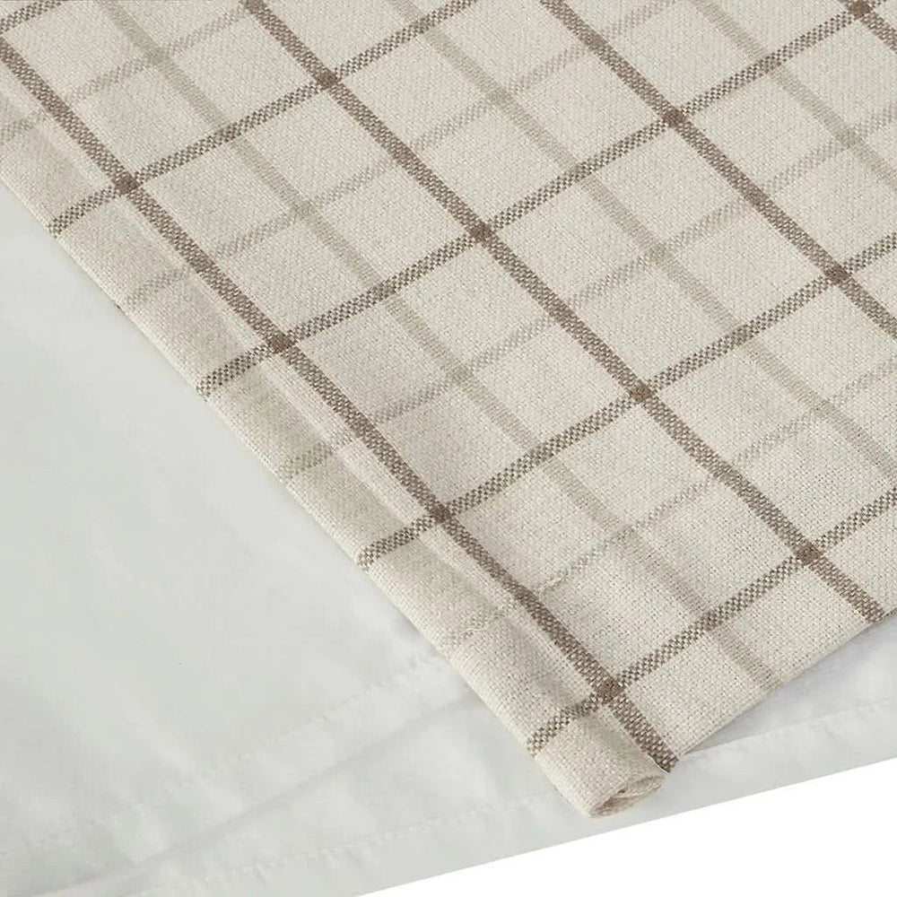 Curtain Panel Cotton Plaid Fleece Lined Tab Top Window Decor Living Room Media 11