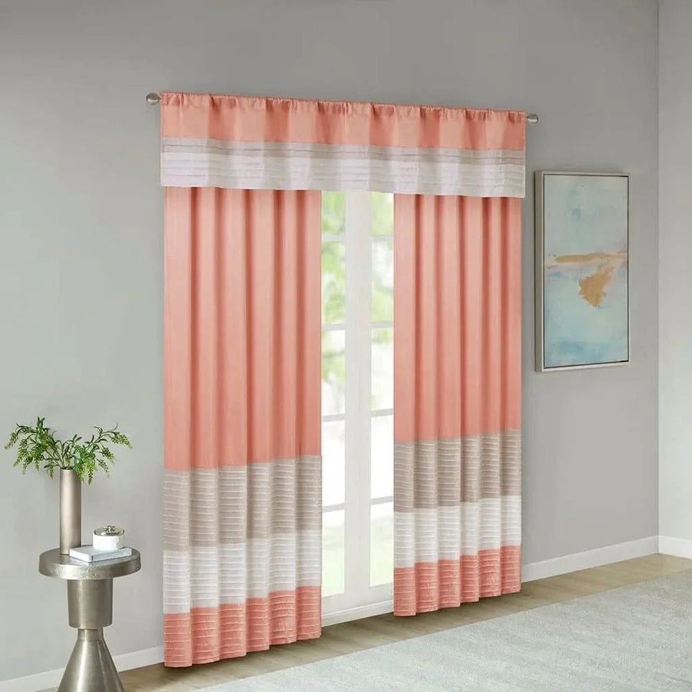 Silk Curtain Panel Pintuck Orange Multi Window Panel Single Panel Media 7
