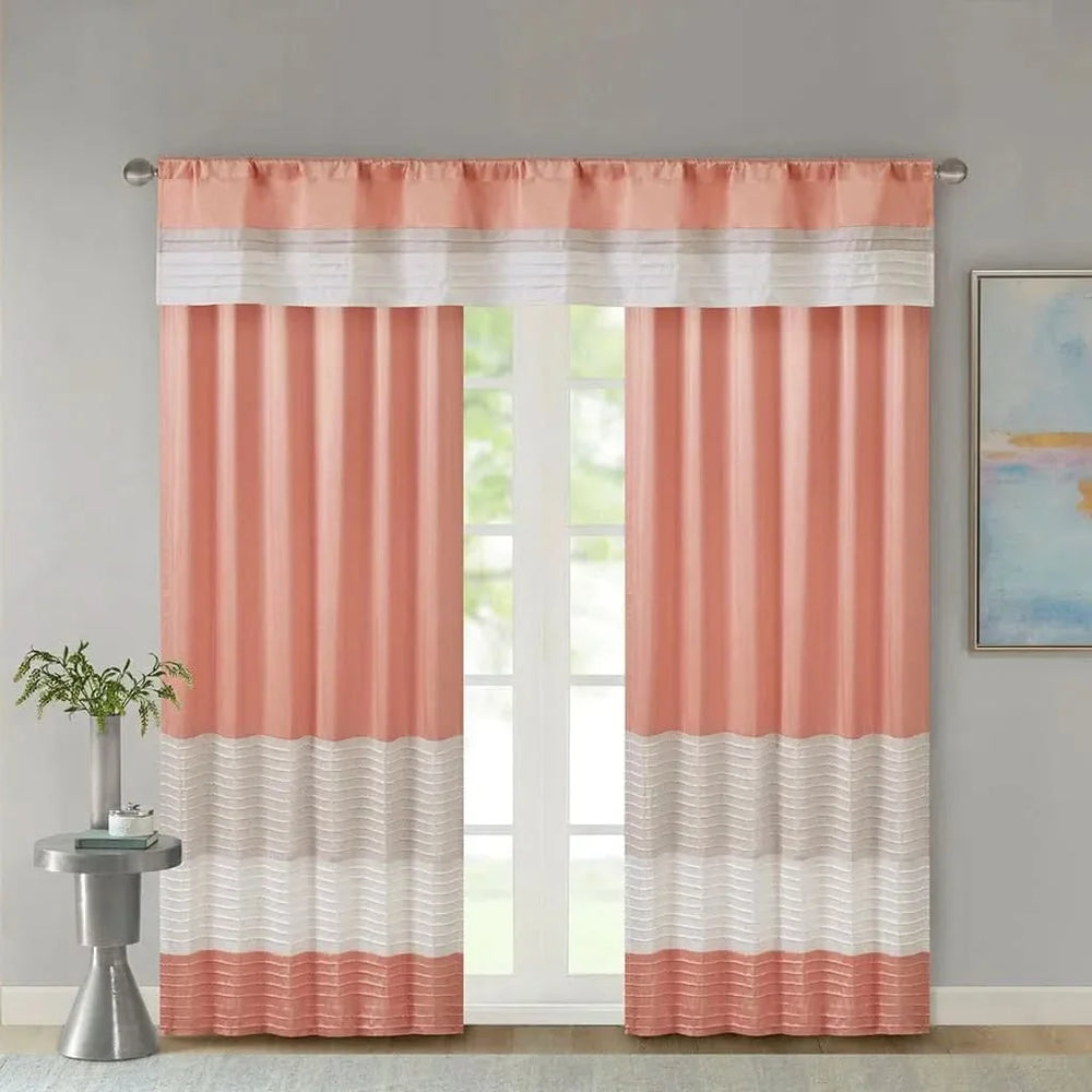 Silk Curtain Panel Pintuck Orange Multi Window Panel Single Panel Media 11