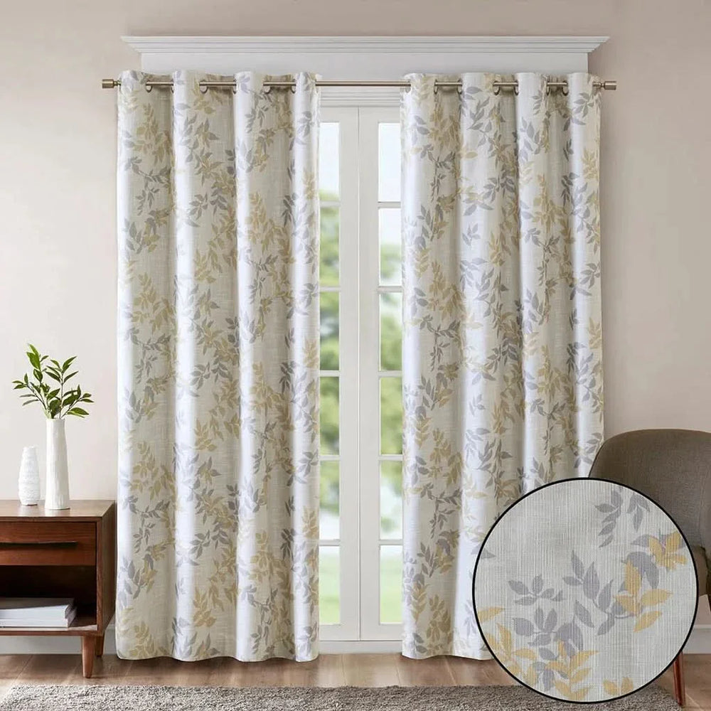 Botanical Blackout Curtain Polyester Printed Botanical Leaf Pattern Media 5