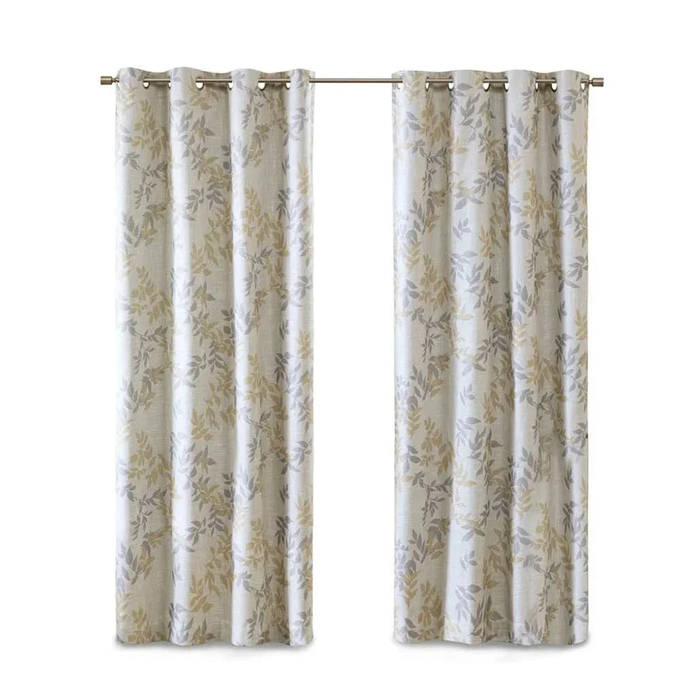 Botanical Blackout Curtain Polyester Printed Botanical Leaf Pattern Media 3
