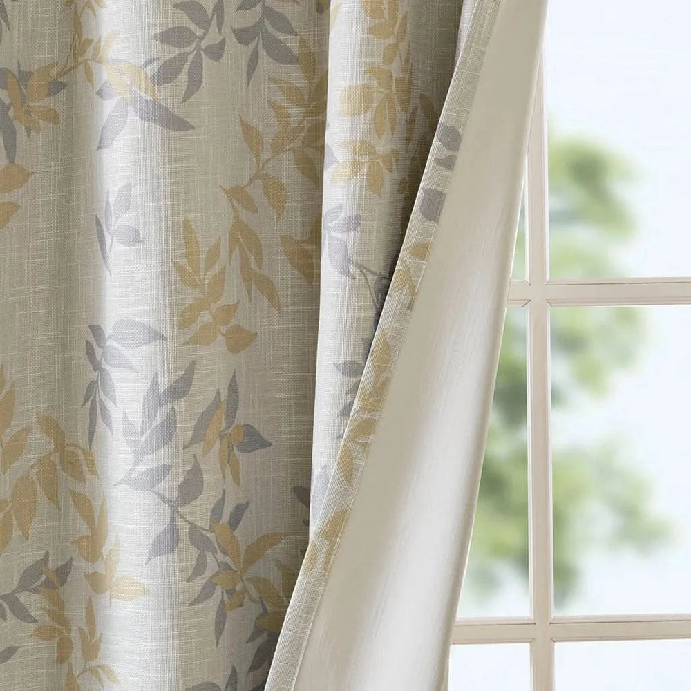 Botanical Blackout Curtain Polyester Printed Botanical Leaf Pattern Media 4