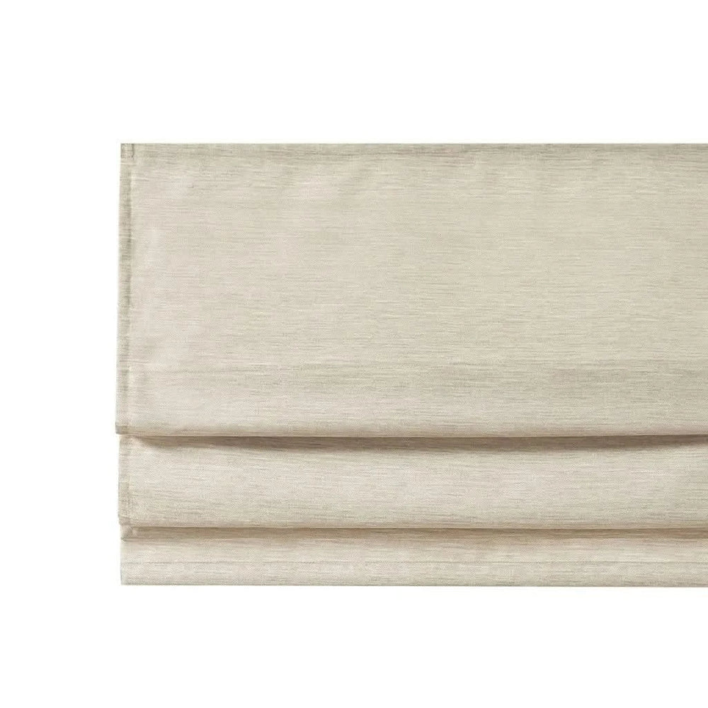 Cordless Roman Shade Printed Faux Silk Textured Ivory Room Darkening Media 7