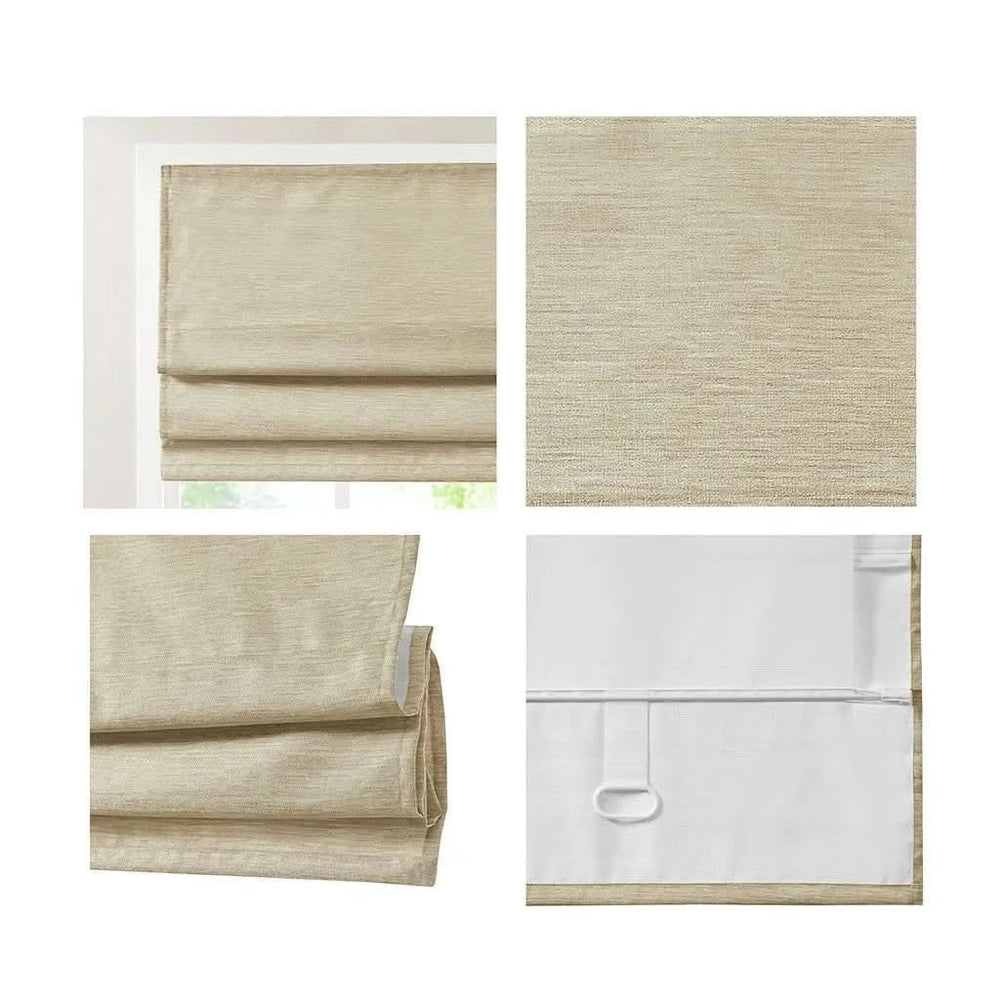Room Darkening Cordless Roman Shade Polyester Faux Silk Texture Modern Media 5