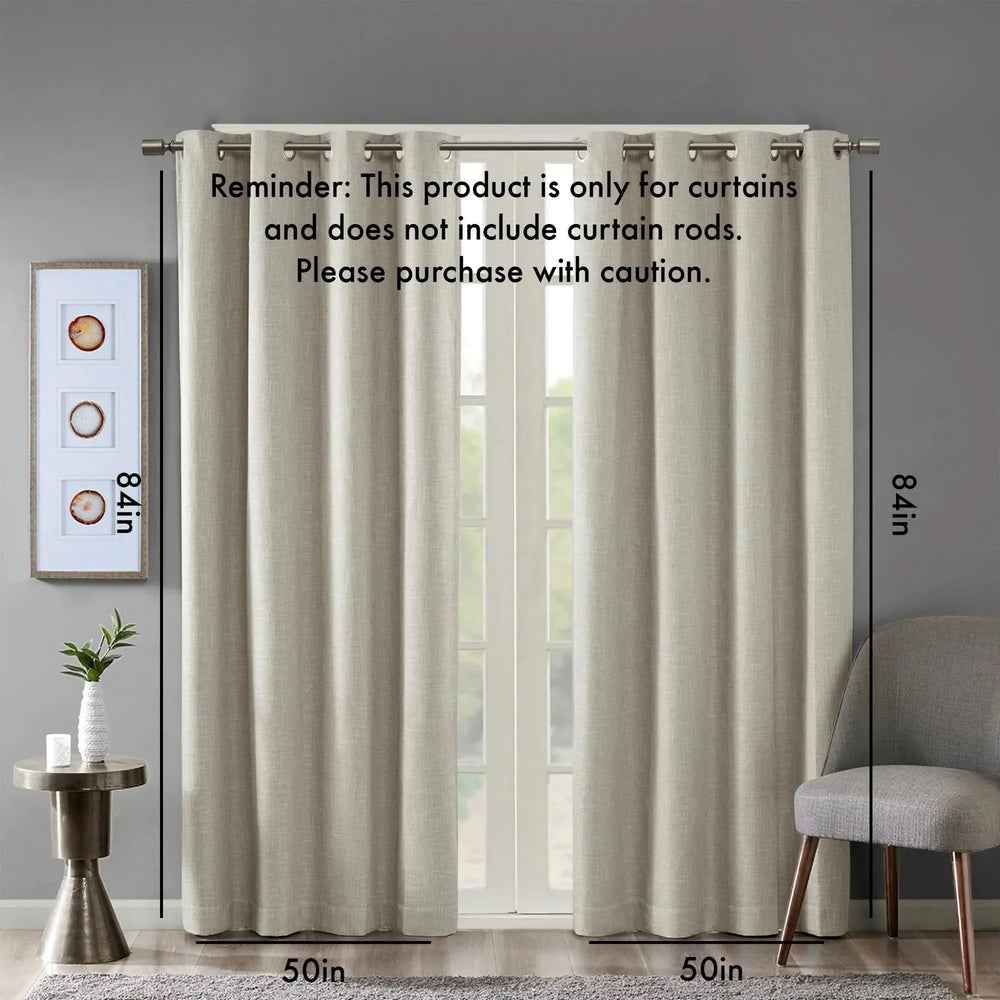 Blackout Curtain Panel Polyester Grommet Top 84 Inch Length Light Blocking Media 2