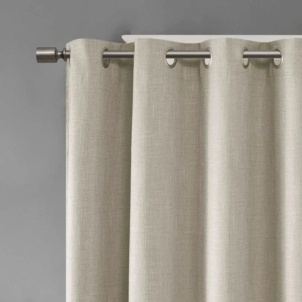 Blackout Curtain Panel Polyester Grommet Top 84 Inch Length Light Blocking Media 4