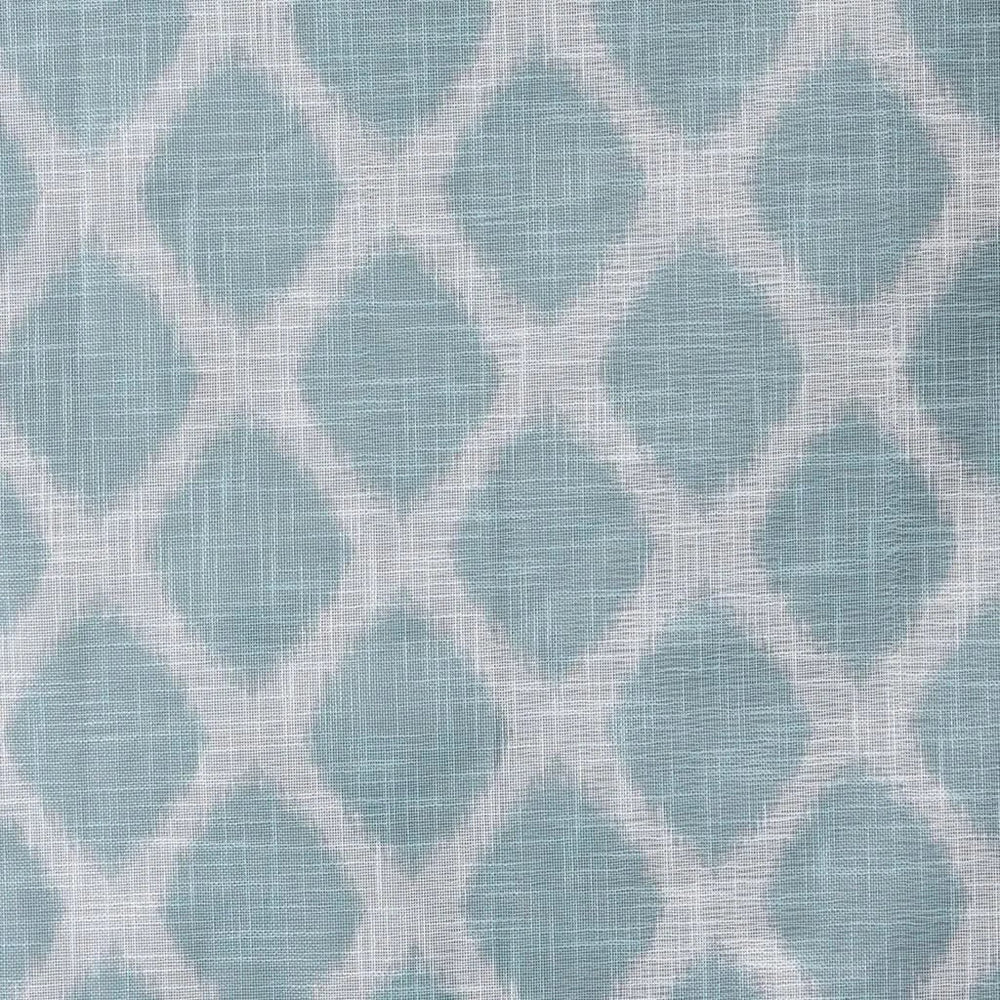 Ikat Blackout Curtain Panel Polyester Aqua Room Darkening 84 Inch Length Media 3