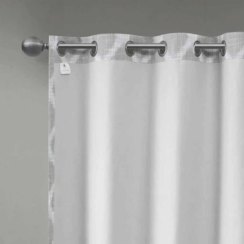 Ikat Blackout Curtain Polyester Textured Grey 95 Inch Length Panel Media 6