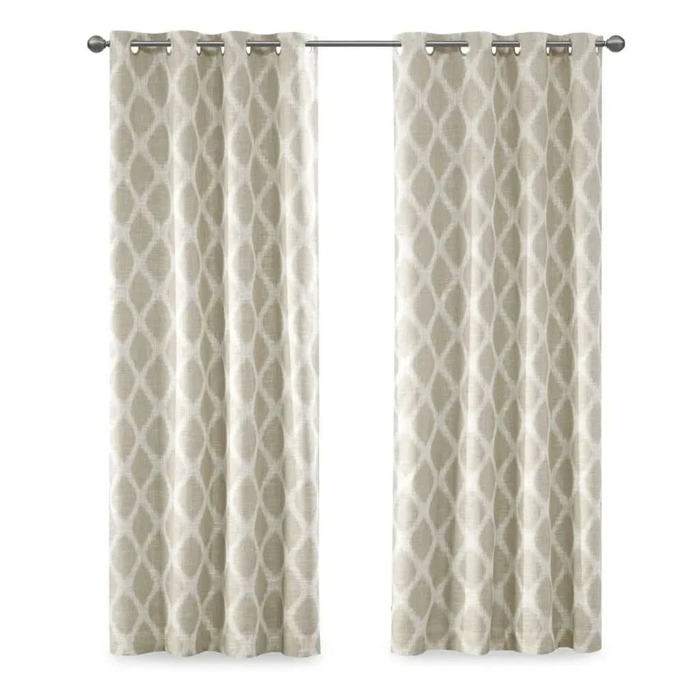 Ikat Blackout Curtain Polyester Textured Panel For Living Room Decor Media 5