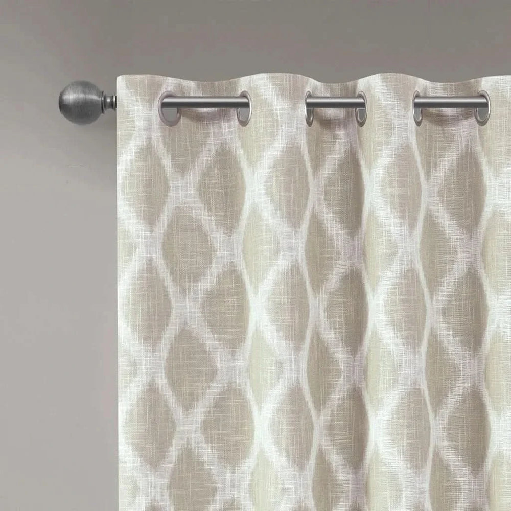 Ikat Blackout Curtain Polyester Textured Panel For Living Room Decor Media 6