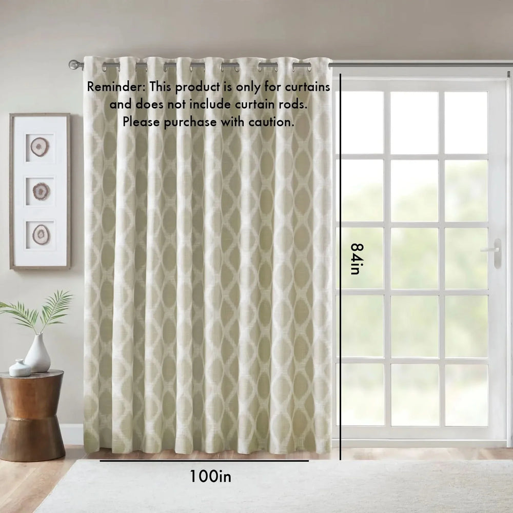 Ikat Blackout Curtain Polyester Patio Window Panel Multicolor Textured Media 2