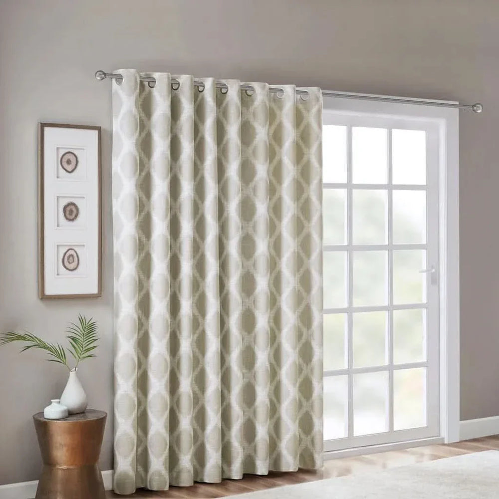 Ikat Blackout Curtain Polyester Patio Window Panel Multicolor Textured Media 6