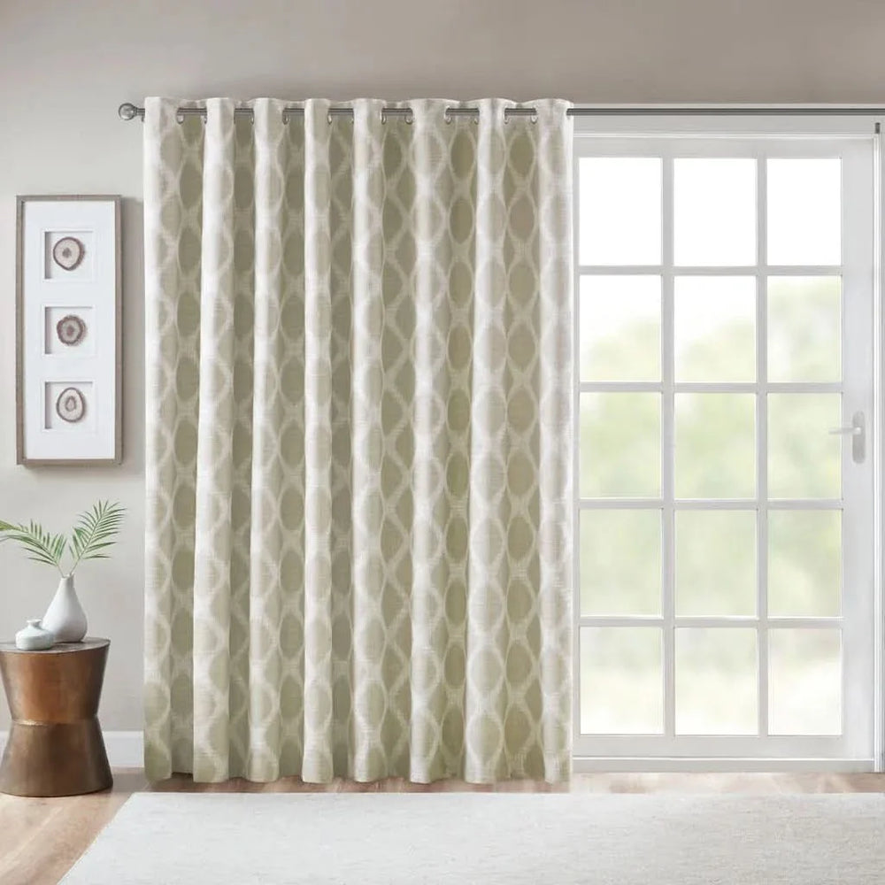 Ikat Blackout Curtain Polyester Patio Window Panel Multicolor Textured Media 1